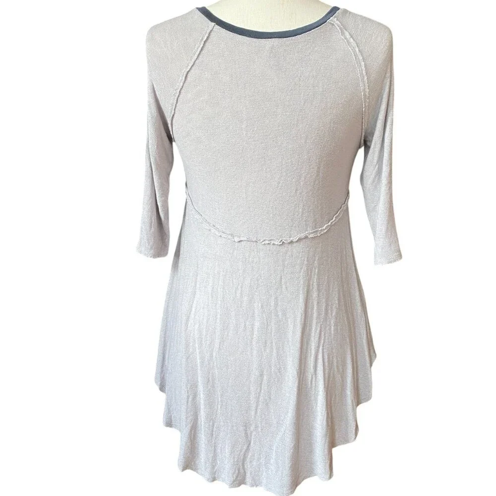 Intimately Free People Slouchy Knit Tunic Top Gray Lounge Flowy Fairy Grunge-M